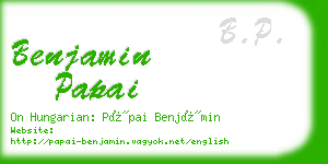 benjamin papai business card